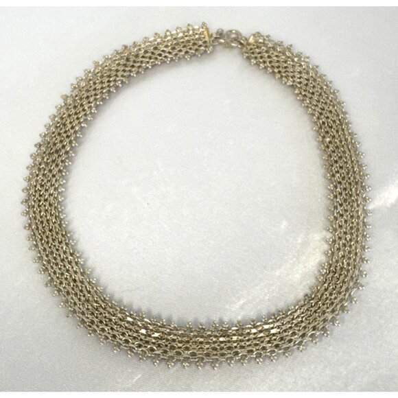 Vintage Etruscan Revival Cannetille Filigree Gold Tone Choker Necklace - Picture 6 of 7